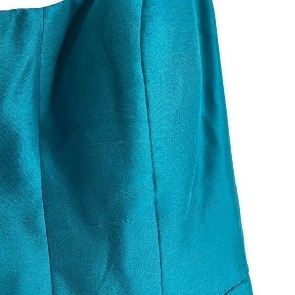 Jenny Yoo Teal Blue Fit & Flare Dress Size 10 | Formal Sleeveless Mini with Boni - Picture 7 of 9